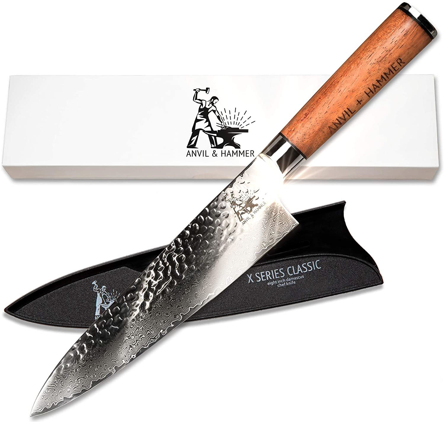 Anvil Hammer Couteau de Cuisine Damas 2
