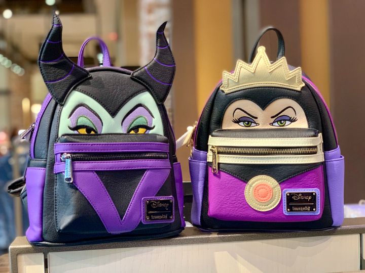 photos evil queen and maleficent loungefly backpacks available in world of disney at disneyland resort featured